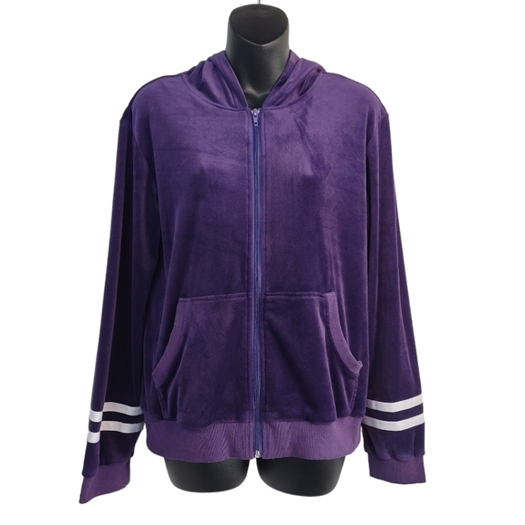 Hotouch Women's Purple Velvet Jacket And Sweatpants Set Size M - Picture 3 of 12